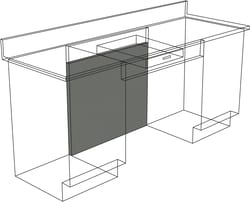 Fisherbrand™ Stainless Steel Knee Space Panel for use with Drawer Apron Frames, Sitting Height